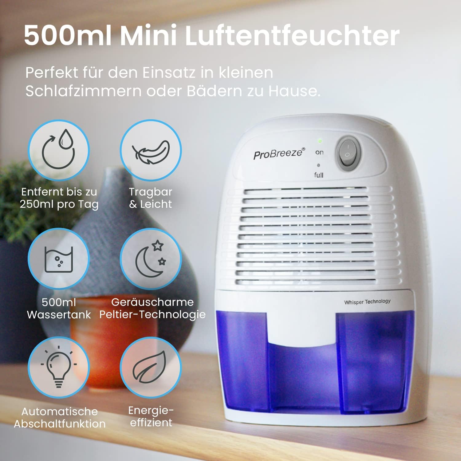 Pro Breeze Mini-Luftentfeuchter - Detailaufnahme 2